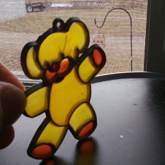 Teddy Bear Family Stained Glass Sun Catcher Rainbow Balloons - Picture 4 of 11